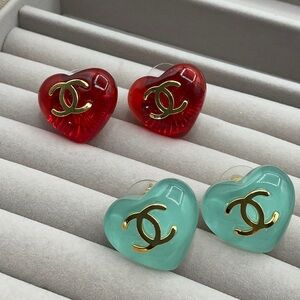 CC Red and Green Heart Earrings